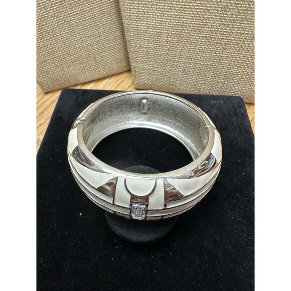 Sequin Nordstrom Multicolor Silver Tone Statement Enamel Bangle Bracelet #569 - Picture 3 of 3